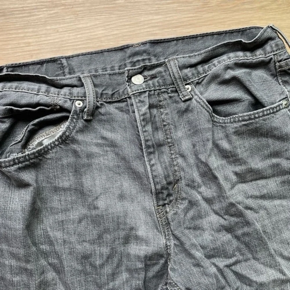 Levis 505 Straight Fit Gray Denim Jeans Mens 34x34 Cotton Classic Fit 505-0222